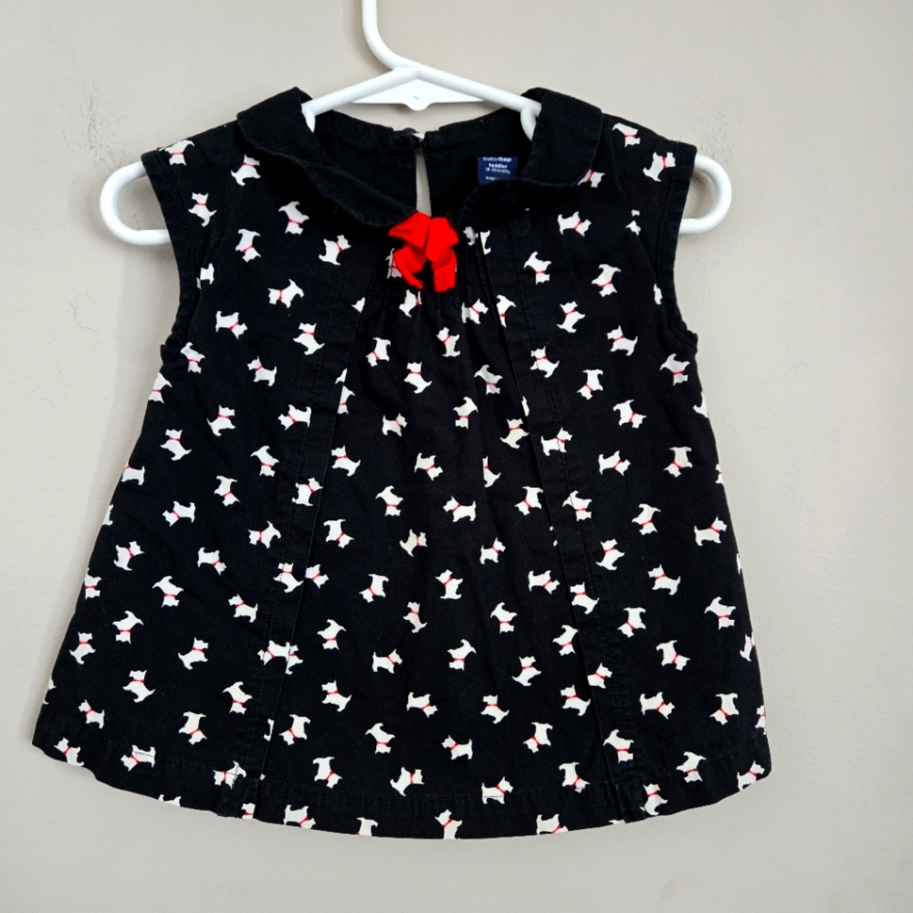5 for $25 Baby Gap Little Girls 18-24 Months Dog Puppy Schnauzer Bow Red Dress